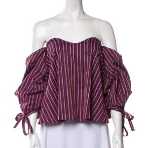 Caroline Constas Striped Off-The-Shoulder Blouse